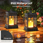 Backyard Solar Patio Lanterns, Metal Waterproof LED
