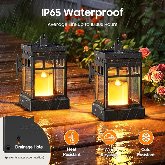 Charming Backyard Solar Lanterns for Yard, Waterproof LED
