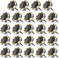 Solar Flat Disk Lights 24-Pack, Waterproof Landscape