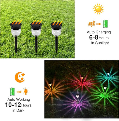 SMY Lighting Solar Outdoor Path Lights, Color Changing Waterproof IP65 Auto On/Off Solar Landscape Pathway LED Lights for Back Yard and Walkway Decorative