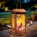 Charming Cardinal Solar Lanterns for Backyard, Waterproof LED