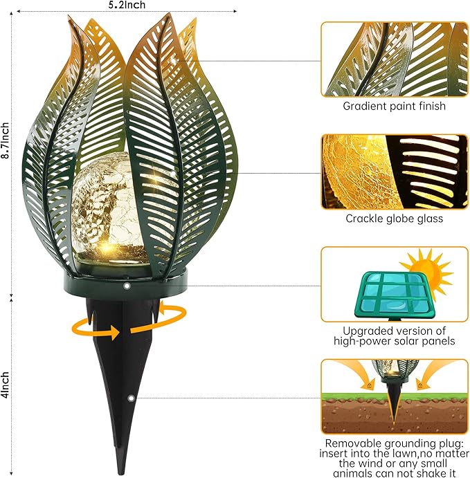 Solar Path Lights, Outdoor Driveway LED