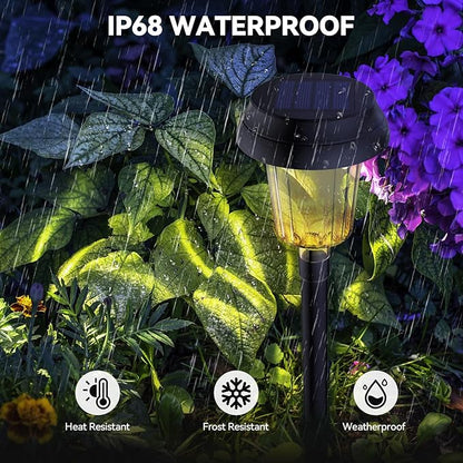 TECKNET Solar Pathway Lights, Color Changing Solar Lights with Warm White & RGB Colored for Valentine's Day, Colored Pathway Light Outdoor Waterproof (IP68) for Yard, Auto On/Off (10 Pack)