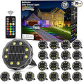 20-Pack In-Ground Solar Lights, Flat LED Garden