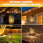 Hummingbird Solar Hanging Lanterns, Rustic Yard Decor