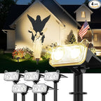 4-Pack Solar Wall Spotlights, 2-Mode Waterproof