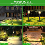 12-Pack Black Solar Path Lights, Outdoor Driveway LED