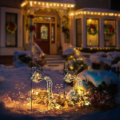 Solar Lights Outdoor Decor, Perfect Gardening Gift for Mom Women Grandma, Thoughtful Birthday Present, Hanging Lanterns Watering Can Lights for Garden, Yard, Porch, Patio Backyard Decoration