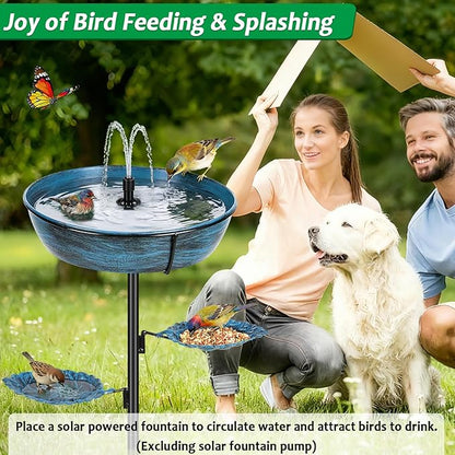 Freestanding Bird Bath & Feeder, Outdoor Metal