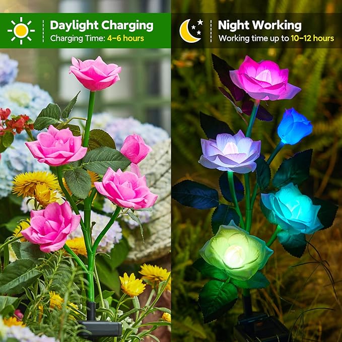 Solar Driveway Path Lights 6-Pack, IP65 Waterproof