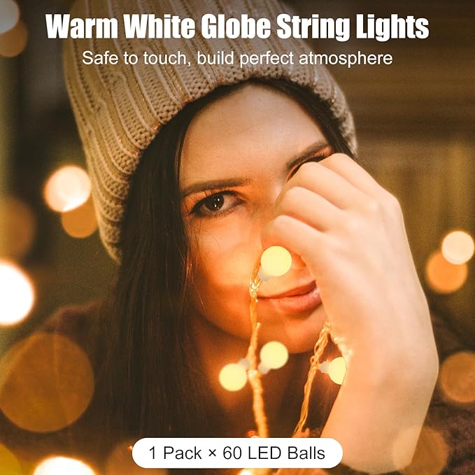 21ft Christmas LED String Lights, Waterproof Timer Lights