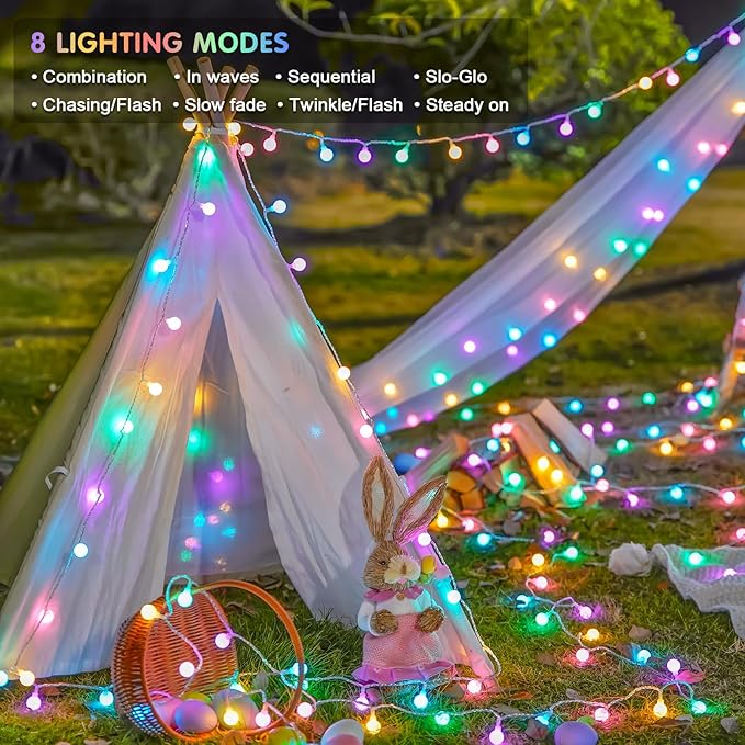 33ft Christmas LED String Lights, Waterproof Timer Lights