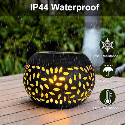 Solar Lantern Outdoor Patio Decor - Solar Lanterns Outdoor Waterproof,Hollow Out Retro Metal Table Lights,Yard Porch Garden Balcony Desk Bedroom Tabletop Decorations Indoor Outside
