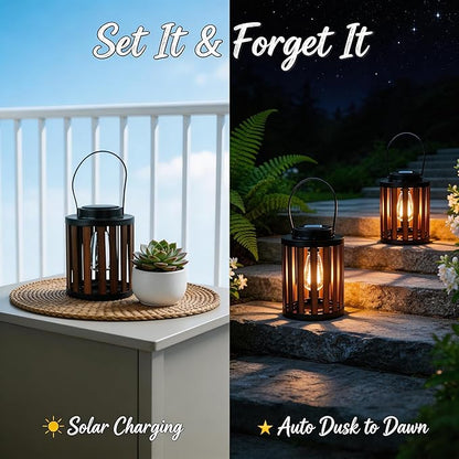 Solar Lanterns Outdoor Waterproof Suitable for Gardens Backyard, Patio Decor, Birthday Gifts for Women Mom Grandma, Hanging Garden Lights for Outside