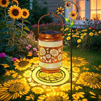 Sunflower Solar Lantern Set, Metal Porch Lighting