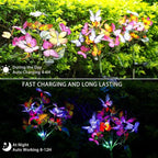 Solar Garden Stake Lights, 8-Pack 176 LED Butterfly & Flower Waterproof Yard Decor Lights