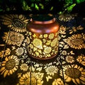 Sunflower Solar Lantern Set, Metal Porch Lighting