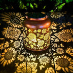 Sunflower Solar Lantern Set, Metal Porch Lighting