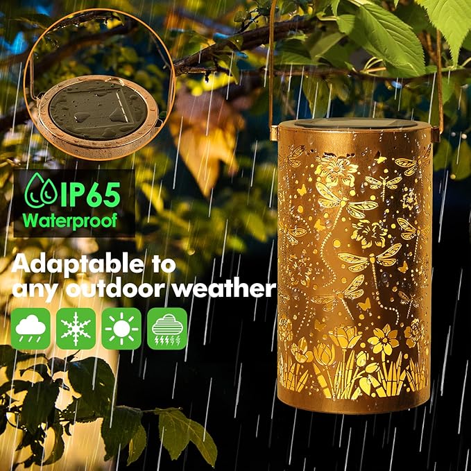 Dragonfly Solar Hanging Lanterns, Charming Patio Decor