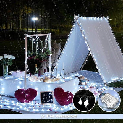 Outdoor String Lights, 33ft White Waterproof LED