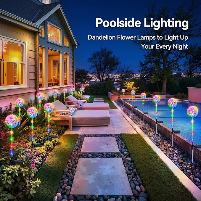 Solar Flat Disk Lights 4-Pack, Waterproof Walkway