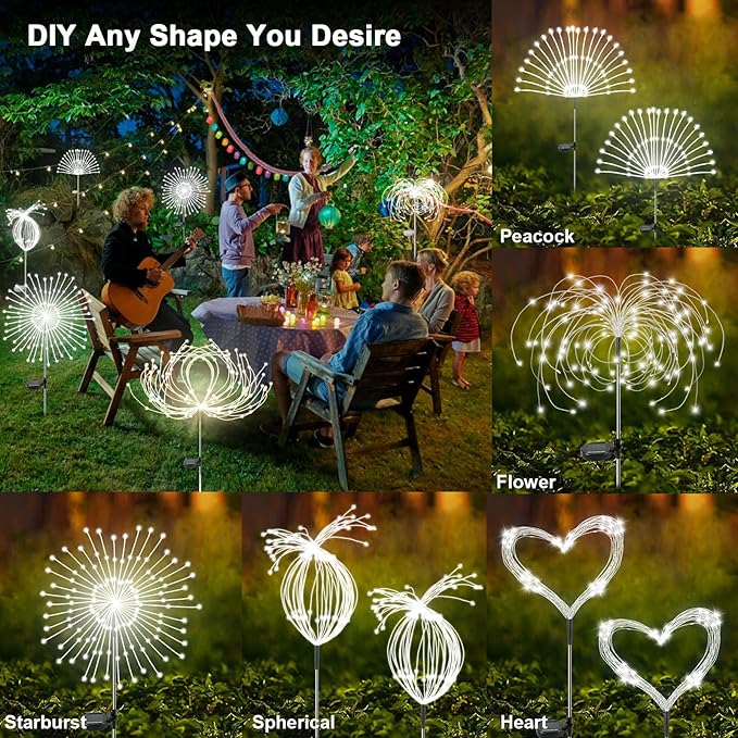 4-Pack Solar Pathway Lights, Waterproof LED Garden Lights