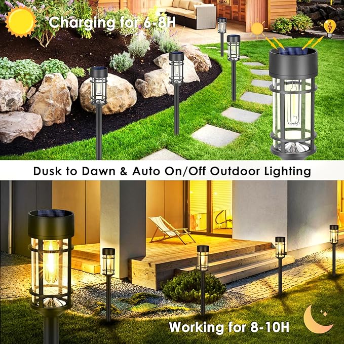 8-Pack Solar Landscape Lights for Walkway