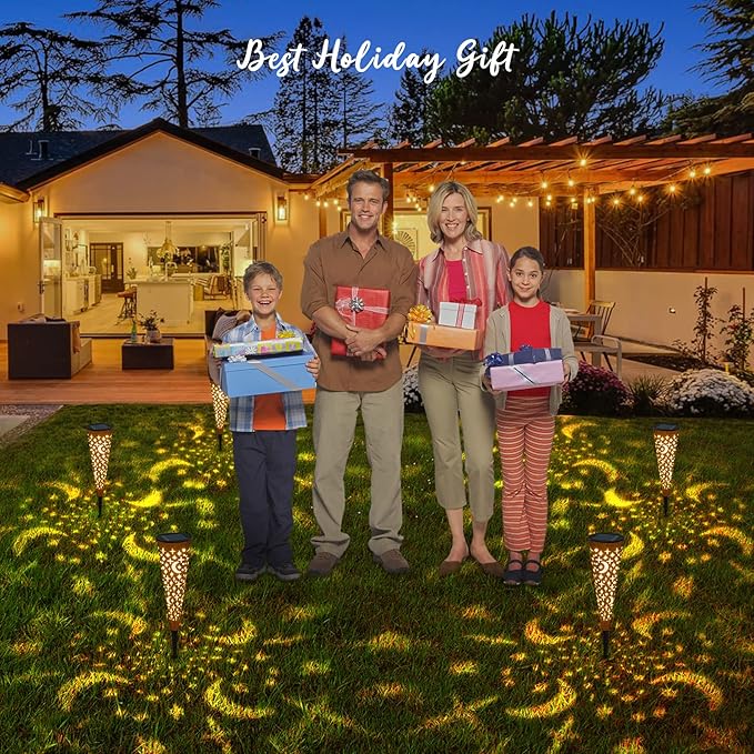 6-Pack Copper Solar Path Lights, Outdoor Walkway LED