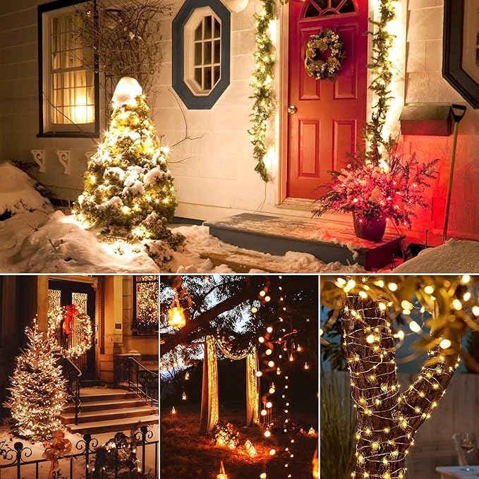Christmas Backyard String Lights, 4ft 200 LED Waterproof