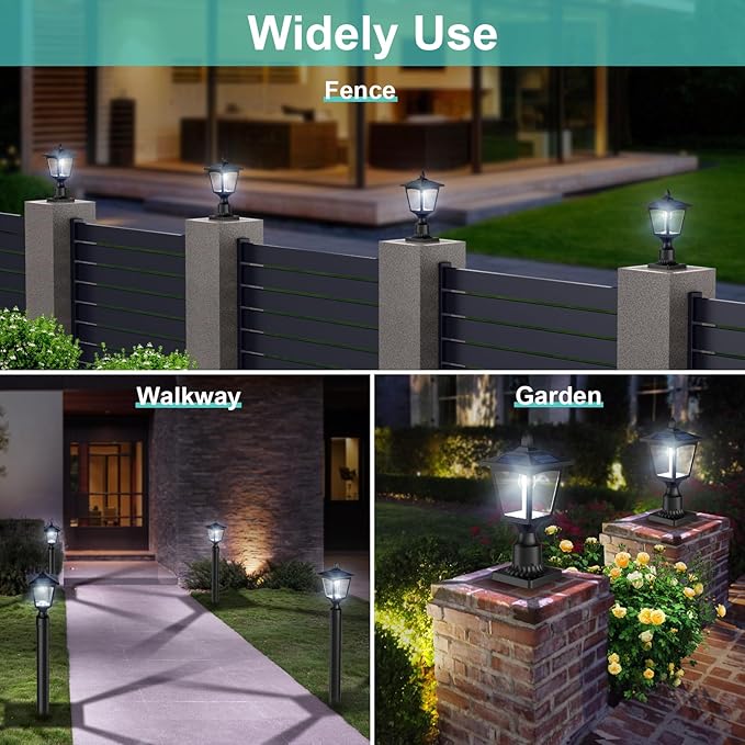 Solar Post Cap Lights, Waterproof LED