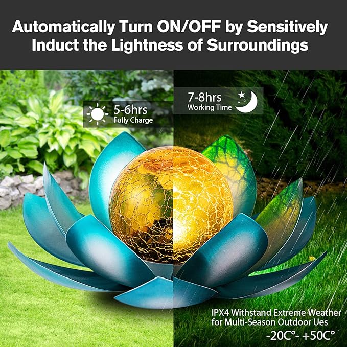 Blue Solar Path Lights, Outdoor Yard LED