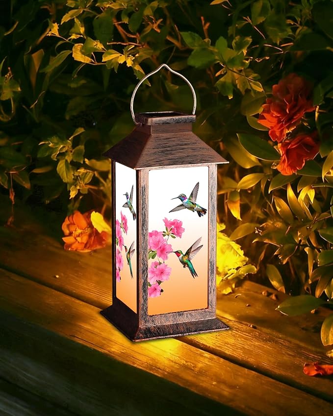 Solar Hummingbird Lanterns, Porch Hanging LED Decor