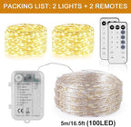 2-Pack 5ft LED Patio String Lights, Waterproof Outdoor