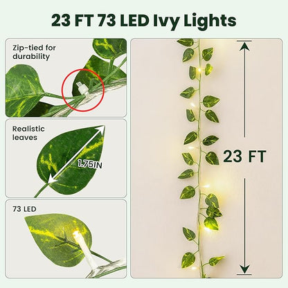 Outdoor String Lights, 23ft Warm White Waterproof LED