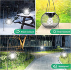 2-Pack Hanging Solar Outdoor Lanterns, Decorative Waterproof LED