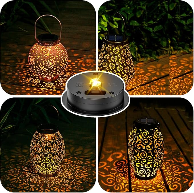 4 Pack Solar Light Replacement Top, 2.76 Inch Waterproof Solar Lantern Light Parts for Outdoor Garden, Pathway, Yard Lights & Decor (Fits Lanterns with 2.36 to 2.76 Inch Openings)