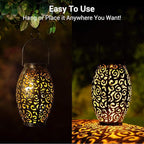 Courtyard Solar Hanging Lanterns 2-Pack, Charming Patio Decor
