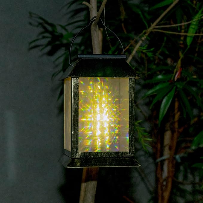 Courtyard Solar Hanging Lanterns 2-Pack, Charming Backyard Decor