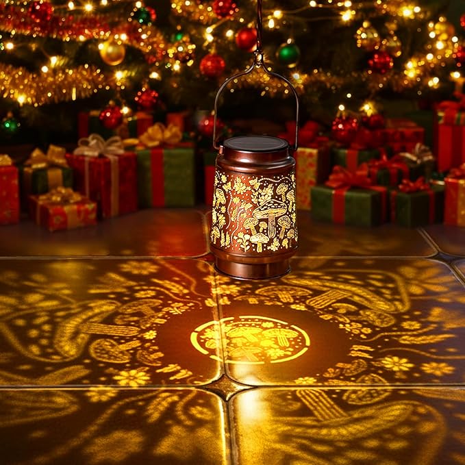 Homemory Solar Lanterns Outdoor Waterproof Mushroom Lights Garden Decor, Birthday Gifts for Women Mom Grandma, LED Hanging Solar Lights for Yard, Patio, Backyard, Porch, Lawn