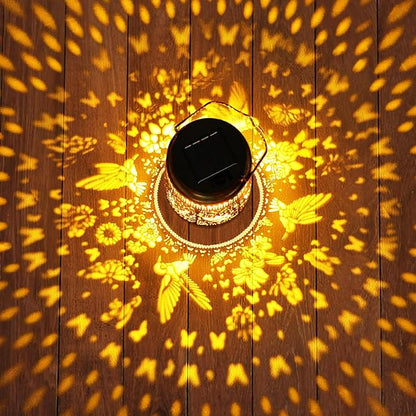 Solar Lanterns Outdoor with Shepherd Hook - Waterproof Hummingbird Garden Decor, LED Hanging Lights Metal Decor for Yard, Patio, Porch, Lawn, Tabletop - Perfect Christmas Gift for Women, Mom, Grandma