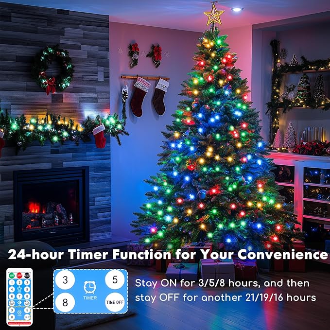 Lakumu 132FT(66*2) Rechargeable Fairy Lights Battery Operated, LED String Lightswith Remote &Timer, Multicolor Twinkle Lights for Bedroom Waterproof Outdoor Camping DIY Wedding Christmas Decorations