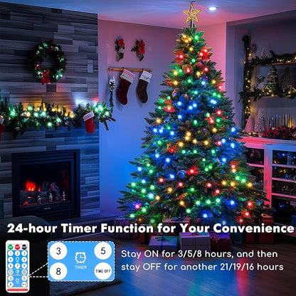 Lakumu 132FT(66*2) Rechargeable Fairy Lights Battery Operated, LED String Lightswith Remote &Timer, Multicolor Twinkle Lights for Bedroom Waterproof Outdoor Camping DIY Wedding Christmas Decorations