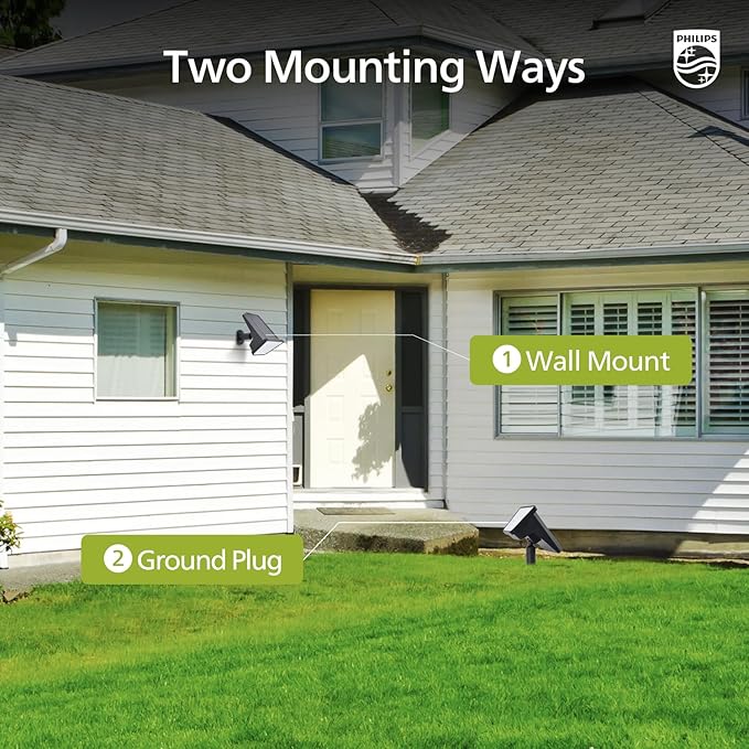 Solar Landscape Spotlights 4-Pack, LED