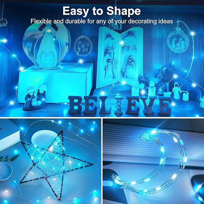 30-Pack 20 LED Christmas Twinkle Lights, 7ft Waterproof for Yard