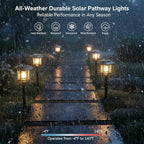 Warm White Solar Pathway Lights 4-Pack, Driveway LED