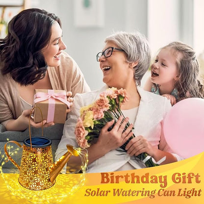 Anordsem Solar Watering Can Lights: Metal Flower Lantern Outdoor with Hook - Waterproof Garden Art Hanging Decoration for Yard Patio Lawn - Christmas Birthday Gifts for Women Mom Grandma