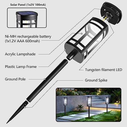 6 Pack Outdoor Solar Pathway Lights - Solar Landscape Lights Outdoor Walkway Solar Garden Lights for Lawn, Path, Yard Decor (Cool White)