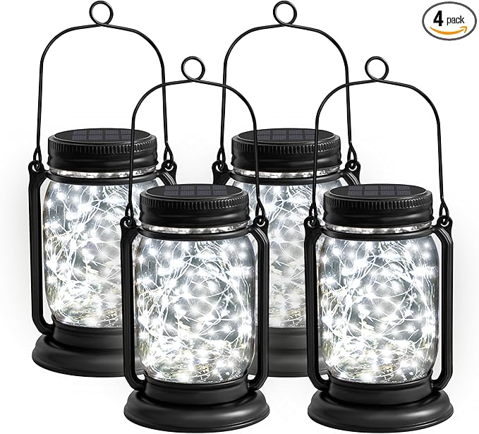 Garden Solar Lantern Set 4-Pack, Decorative Porch Lighting