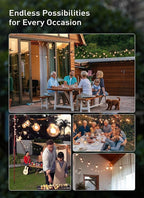 30ft Black Outdoor Edison String Lights, Weatherproof