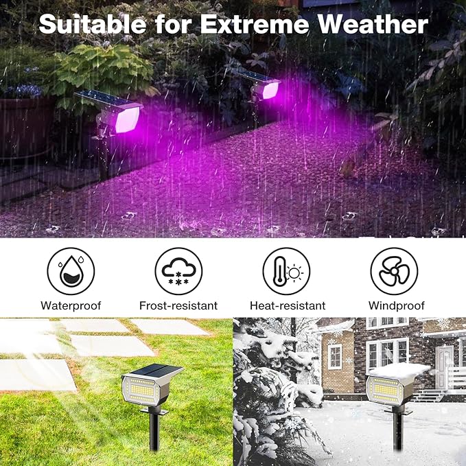 4-Pack Solar Spotlights, Waterproof Landscape LED